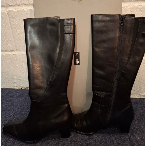 58 - Van Dal- A pair of ladies black leather Andorra boots with side zip fastening, UK size 6.5 with orig... 