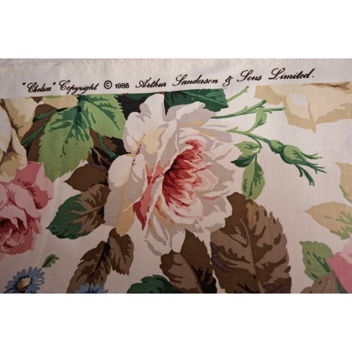 80 - Sanderson-'Chelsea', circa 1988, a 3m long x 140cm wide bolt of rose floral wax cotton material and ... 