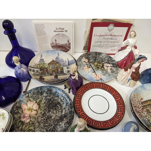 148 - A collection of ceramics to include six Doulton lady figurines, two Copeland Spode dishes, a collect... 