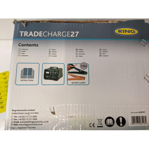 157 - A Ring Trade Charge 27 12v/24v battery charger and jump starter with original box, instruction manua... 