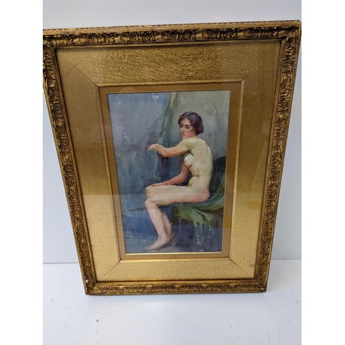 159 - A gilt framed watercolour of a female nude, by Philip Stuart Paice, 41.5cm x 56cm
Location: LWF
If t... 