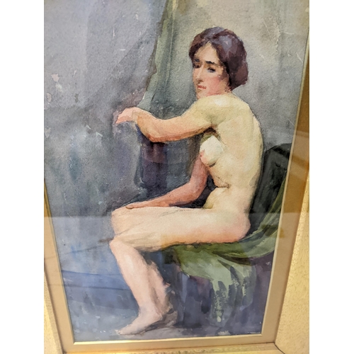 159 - A gilt framed watercolour of a female nude, by Philip Stuart Paice, 41.5cm x 56cm
Location: LWF
If t... 