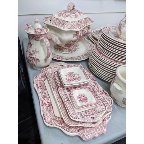 16 - A large collection of Masons Stratford red and white patterned dinner service to include: lidded tur... 