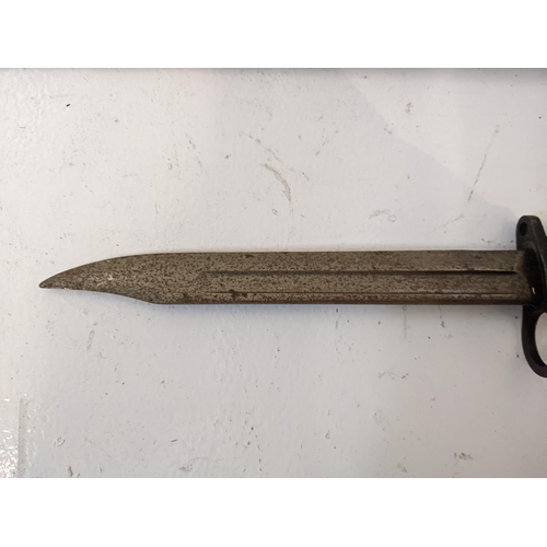 173 - A British Bayonet no 7 MK1/L with swivel barrel attachment to the handle along with another longer b... 