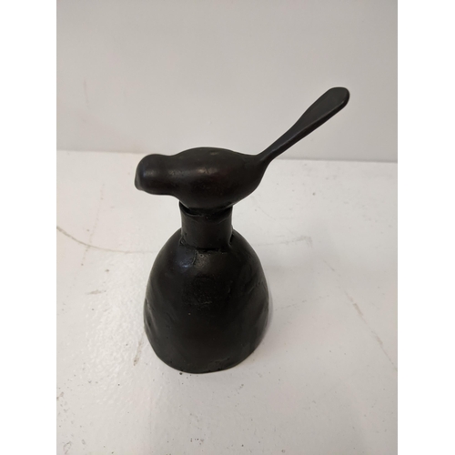 190 - A Christopher Shatsby signed bronze bell with a bird motif to the top
Location:
If there is no condi... 