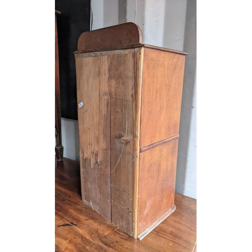 199 - A Victorian mahogany table top collectors chest of six drawers with turned handles and a plinth base... 