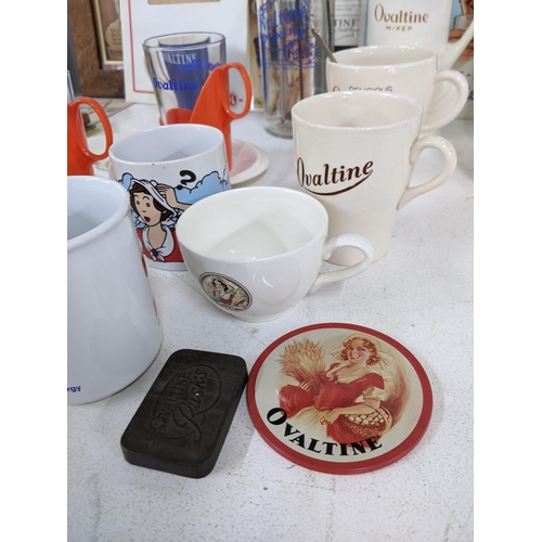 25 - Ovaltine related ceramics and china, folders and pictures including maps and diagrams of the farm an... 