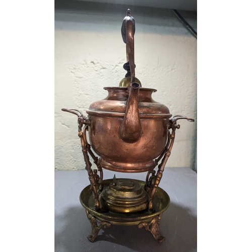 7 - A copper spirit kettle on an ornately decorated stand Location: 5.1
If there is no condition report ... 