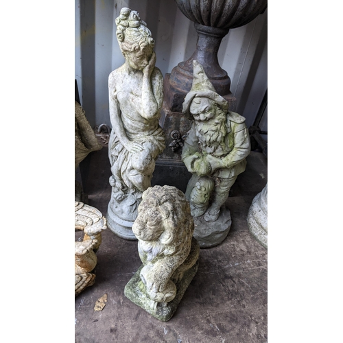 73 - A selection of garden ornaments to include one of a classical seated female and others
Location:
If ... 