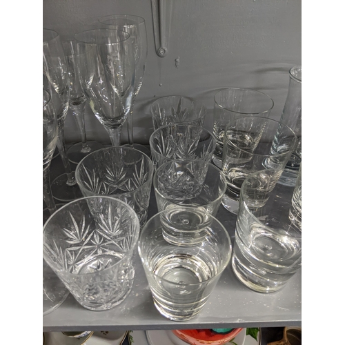 27 - A large selection of glassware to include some crystal, wine glasses, tumblers and other items
Locat... 