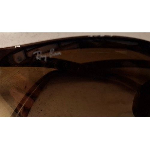 38 - Ray Ban-A pair of RB4056 brown Top Bar sunglasses with branded case and an empty Bvlgari sunglasses ... 