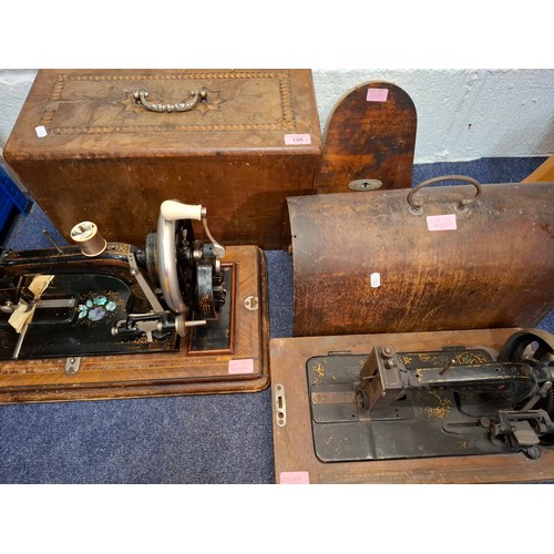 106 - Two vintage sewing machines to include a late 19th Century Gebr Nothmann transverse shuttle machine,... 