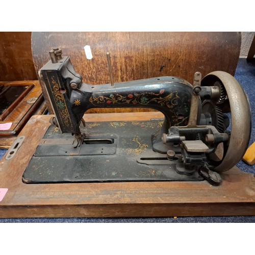 106 - Two vintage sewing machines to include a late 19th Century Gebr Nothmann transverse shuttle machine,... 