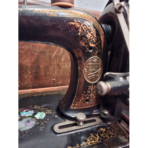 106 - Two vintage sewing machines to include a late 19th Century Gebr Nothmann transverse shuttle machine,... 