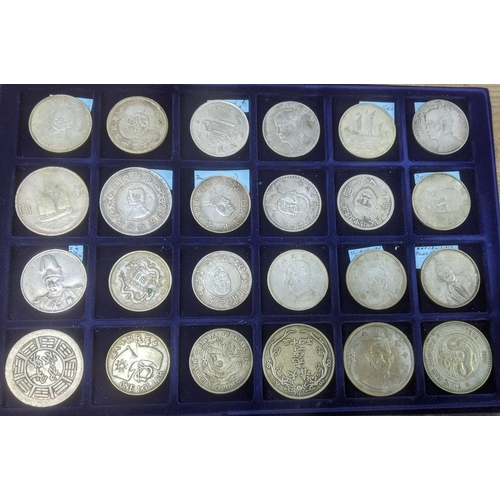 A Collection Of White Metal Replica Chinese Coins To Include 'junk 