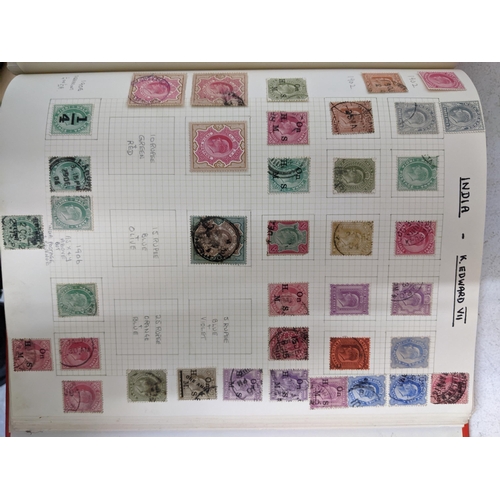 120 - A collection of stamps from India mounted in three albums to include Victorian examples, one album c... 