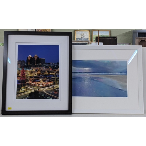 332 - Two pictures to include a photo of what is believed to be Kansas City (long exposure), and a limited... 