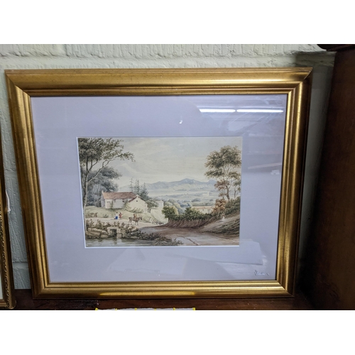 339 - A mixed lot to include Jack MacCorrville - Kyles of Bute, a watercolour of a loch estuary scene, a B... 