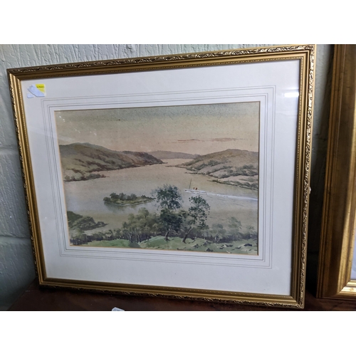 339 - A mixed lot to include Jack MacCorrville - Kyles of Bute, a watercolour of a loch estuary scene, a B... 