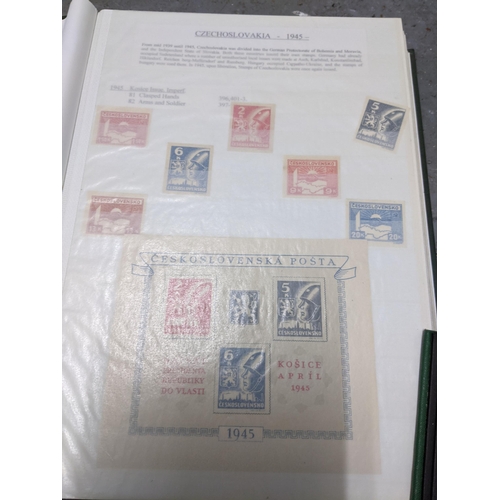 367 - A stamp collection of Czechoslovakian stamps mounted in four albums, along with a 1997 catalogue of ... 