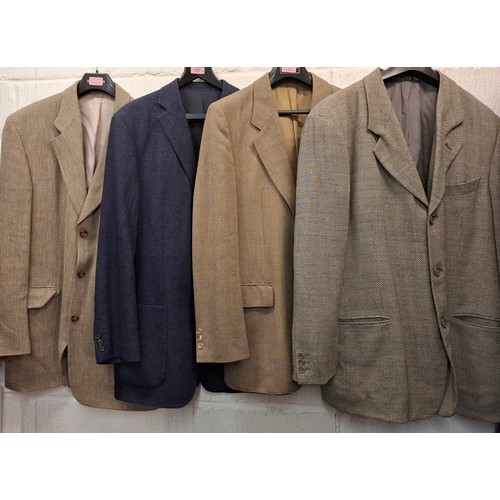 107 - Four gents jackets comprising a navy Hugo Boss Venus silk and cashmere mix jacket, approx 44