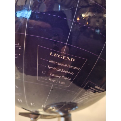 199 - A blue Legend globe on a white metal base, approx 50cm high. Location:
If there is no condition repo... 