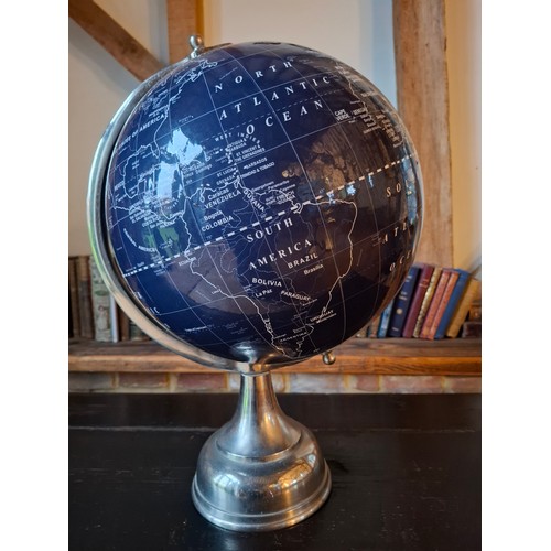 199 - A blue Legend globe on a white metal base, approx 50cm high. Location:
If there is no condition repo... 