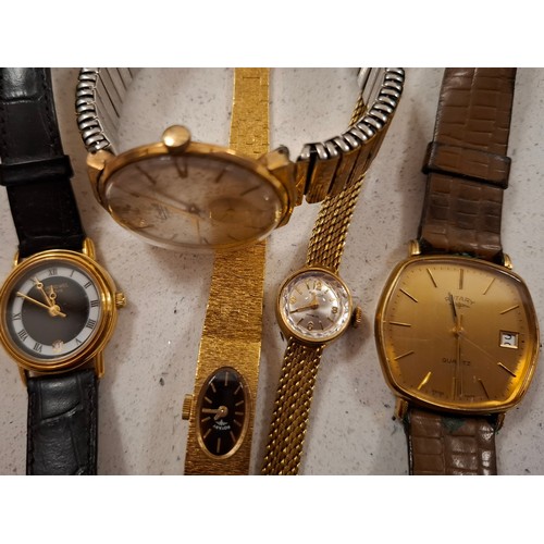 34 - A group of five 20th Century wristwatches comprising a Gents Rotary A/F, a gents Everite Incabloc wa... 