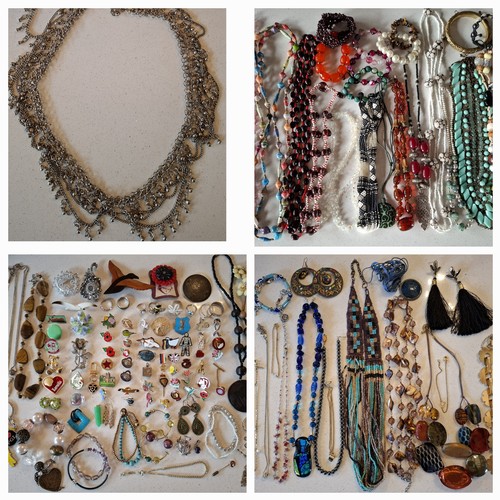 113 - Vintage and modern costume jewellery to include American Buckeye bead necklaces, Aurora Borealis nec... 