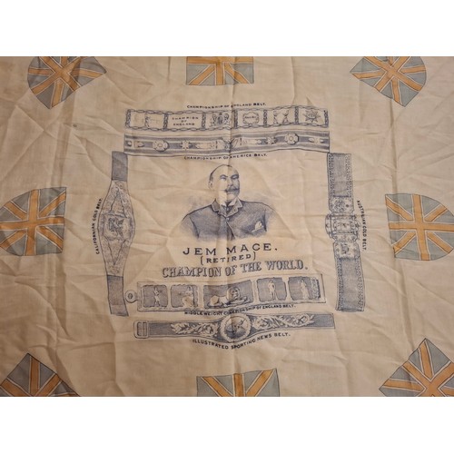 13 - A 19th Century James Mace commemorative silk scarf, aka 'Gypsy' Jem Mace, an English bare knuckle bo... 