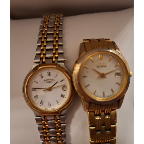 118 - Three ladies Rotary wristwatches and a ladies Citizen Eco-Drive watch together with 3 Rotary watch b... 