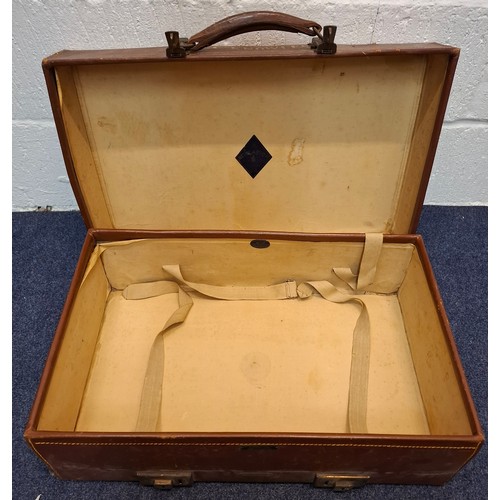 137 - A mid 20th Century brown leather Revelation suitcase with 'Knowles', the name of original owner, emb... 