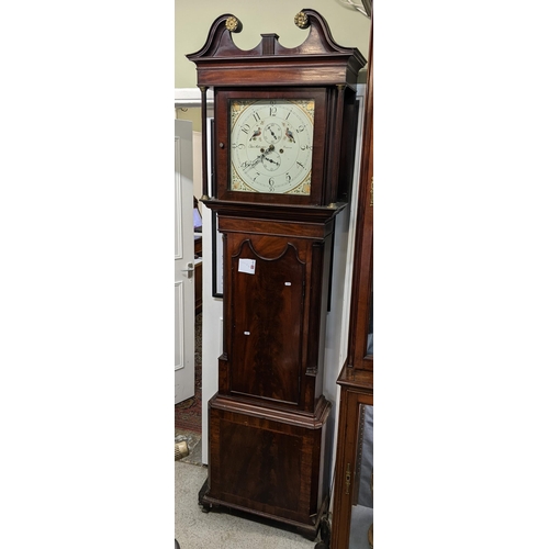 157 - A Regency mahogany 8 day longcase clock with the square painted dial signed Thomas Atkinson Preston,... 