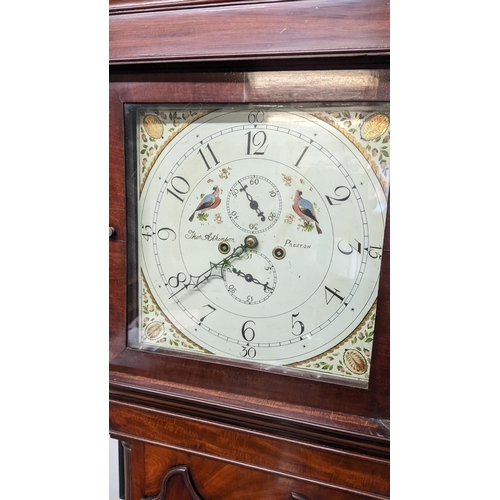 157 - A Regency mahogany 8 day longcase clock with the square painted dial signed Thomas Atkinson Preston,... 