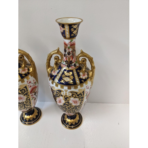 167 - A pair of Royal Crown Derby Imari pattern vases, one A/F
Location: 1.3
If there is no condition repo... 