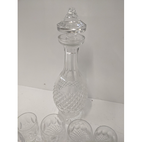 186 - A Waterford Crystal Colleen pattern decanter with twelve claret short stem glasses
Location: GL
If t... 