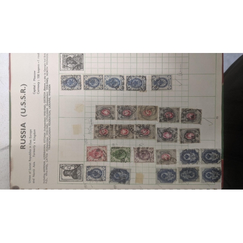 338 - A quantity of stamps from around the world mounted in various albums, some loose, along with various... 