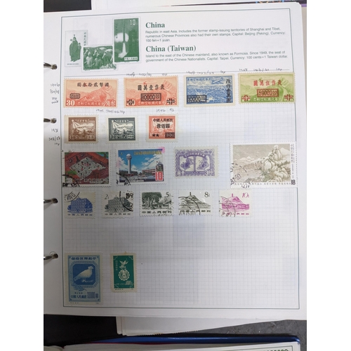 336 - A collection of worldwide stamps mounted in nine albums to include GB stamps, Chinese, Norwegian, Sp... 