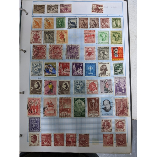 338 - A quantity of stamps from around the world mounted in various albums, some loose, along with various... 