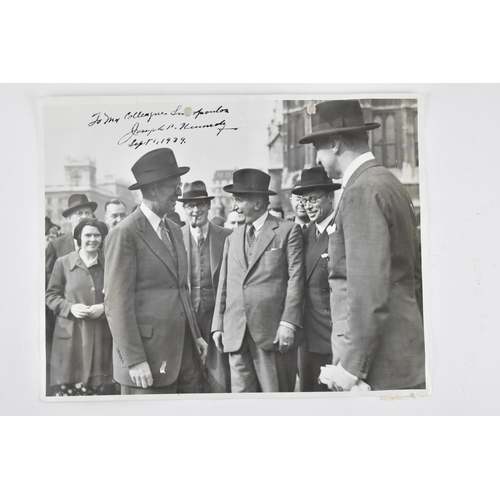 340 - Press photographs, one of Joseph P Kennedy and Charalambos Simopoulos (Greek diplomat who was ambass... 