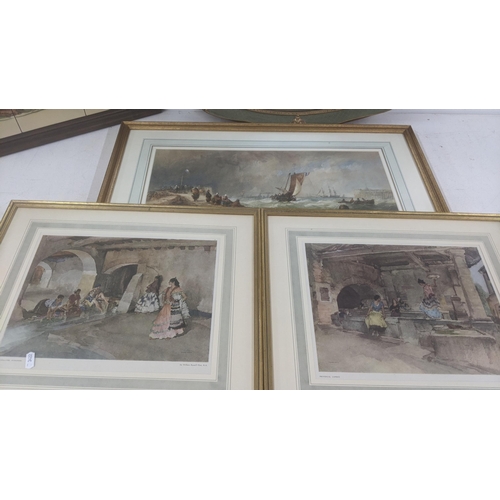 251 - A mixed lot of framed and glazed prints to include two examples by Sir William Russell Flint, togeth... 