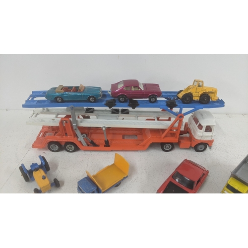 254 - Diecast model vehicles to include mostly Matchbox and Corgi examples to include Matchbox trailer car... 