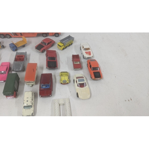 254 - Diecast model vehicles to include mostly Matchbox and Corgi examples to include Matchbox trailer car... 