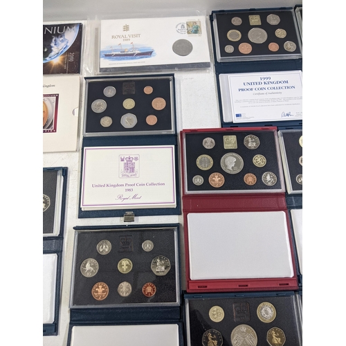 261 - A collection of uncirculated coins to include examples from the millennium, from 1983, 1991, 1999 an... 