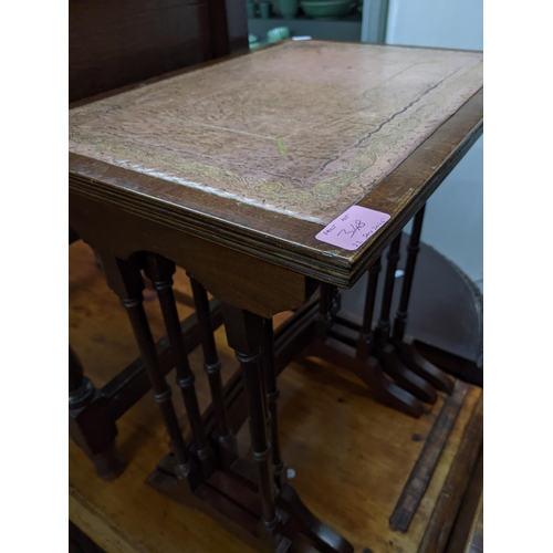 348 - A group of small furniture to include an oak side table with single frieze drawer on turned and bloc... 