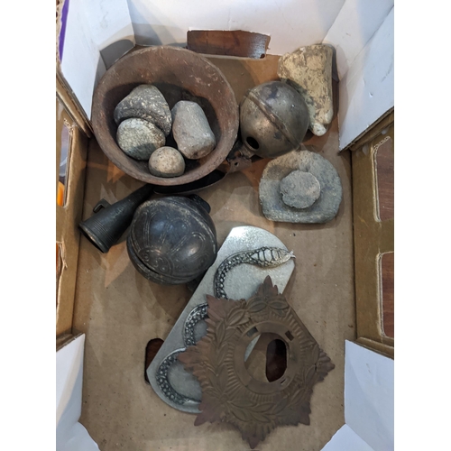 447 - A large collection of crotal bells other metal detector finds and associated items
Location: 4.2
If ... 