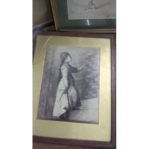 477 - A collection of framed and glazed prints to include an example titled 'The School Master at Home' H ... 