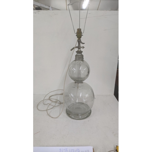 487 - A 19th century soda syphon of double curd form converted into a table lamp, 60cm high
Location:RWB
I... 