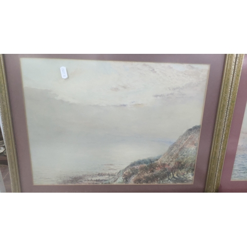 535 - Four framed and glazed watercolours to include two seascape scenes, one depicting sailboats, both si... 