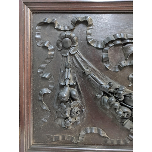 381 - A mid century mahogany panel with an ornate carving for the Imperial Tabaco Company that was display... 